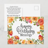 Birthday Blessings Numbers 6:24-26 Floral Garden Briefkaart (Voorkant / Achterkant)