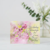 Birthday Blessings of Love, Peace and Joy, Flowers Feestdagenkaart (Staand voorkant)