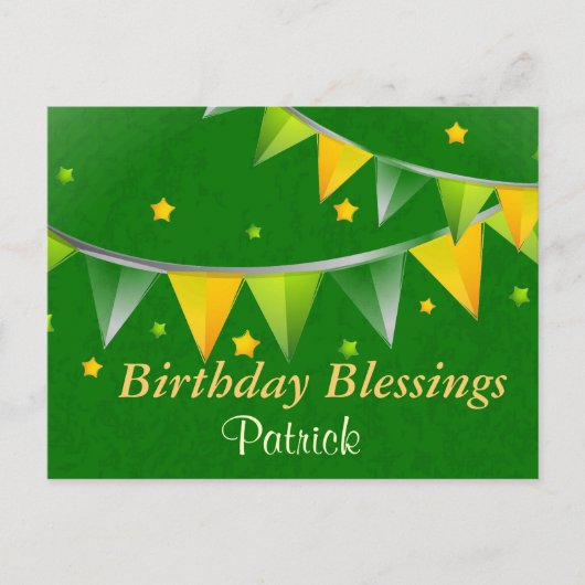 Birthday Blessings Personalized Irish Briefkaart (Voorkant)