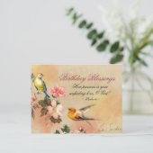 Birthday Blessings Psalm 36:7 Bijbelse  vogels Briefkaart (Staand voorkant)