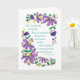 Birthday Blessings Scripture Numbers 6:24-26 Kaart