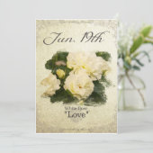 Birthday bloemen op 19 juni "White Rose" Kaart (Staand voorkant)