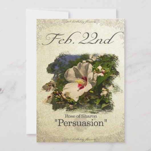 Birthday bloemen op 22 februari "Roos van Sharon" Kaart (Voorkant)