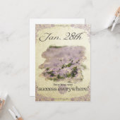 Birthday bloemen op 28 januari "Baby blue eye" Kaart (Voorkant / Achterkant in situ)