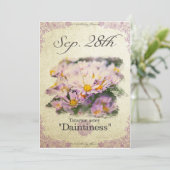 Birthday bloemen op 28 september "Tatarian aster" Kaart (Staand voorkant)