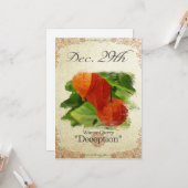 Birthday bloemen op 29 december "Winter Cherry" Kaart (Voorkant / Achterkant in situ)