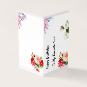 Birthday-bloemen voor favoriete tante kaart