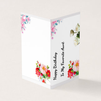 Birthday-bloemen voor favoriete tante kaart