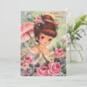Birthday Bloemenmeisje Feestdagenkaart (Staand voorkant)