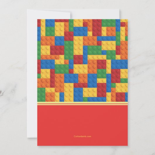 Birthday Blokken Fotouitnodiging Kaart (Achterkant)