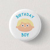 Birthday Blonde Boy Ronde Button 3,2 Cm (Voorkant)