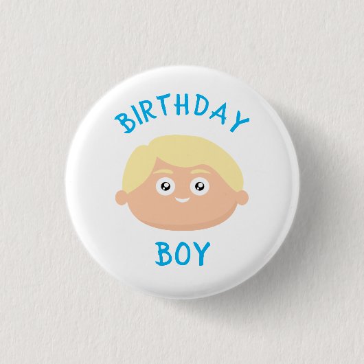 Birthday Blonde Boy Ronde Button 3,2 Cm (Voorkant)
