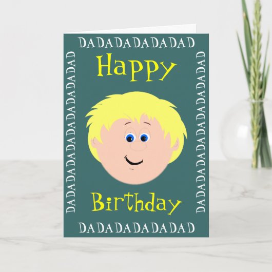 Birthday Blonde Hair Dad from Son Kaart (Voorkant)
