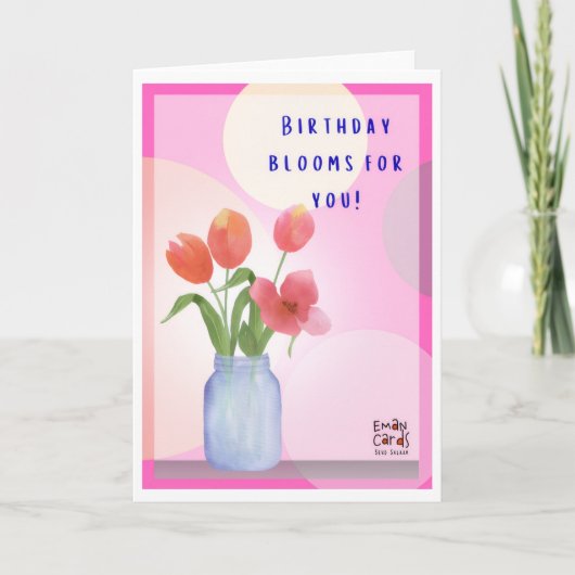 Birthday Blooms Card Kaart (Voorkant)