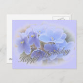 Birthday Blue African Violets Briefkaart (Voorkant / Achterkant)