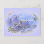 Birthday Blue African Violets Briefkaart (Voorkant)