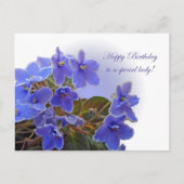 Birthday Blue African Violets Briefkaart (Voorkant)