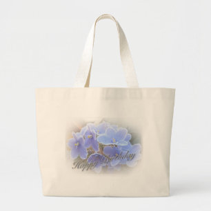 Birthday Blue African Violets Grote Tote Bag