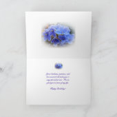 Birthday Blue African Violets Kaart (Binnen)