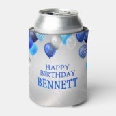 Birthday Blue-ballonnen Blikjeskoeler (Blikje Voorkant)