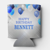 Birthday Blue-ballonnen Blikjeskoeler (Achterkant)