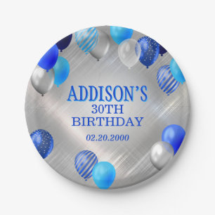 Birthday Blue-ballonnen Papieren Bordje