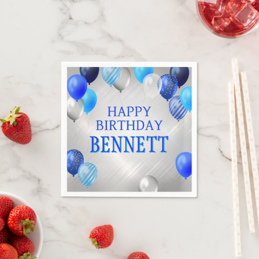 Birthday Blue-ballonnen Servet (Insitu)