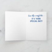 Birthday Blue Cake Colorful Celebration Kaart (Binnen)