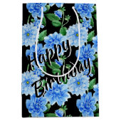 Birthday Blue Dahlias Medium Cadeauzakje (Voorkant)