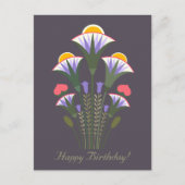 Birthday Blue Egyptian lotus ornament CC1020 Briefkaart (Voorkant)