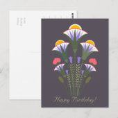 Birthday Blue Egyptian lotus ornament CC1020 Briefkaart (Voorkant / Achterkant)