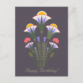 Birthday Blue Egyptian lotus ornament CC1020 Briefkaart