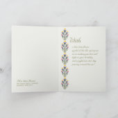 Birthday Blue Egyptian lotus ornament CC1021 Kaart (Binnen)