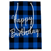 Birthday Blue en Black Buffalo Play Medium Cadeauzakje (Voorkant)