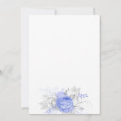 Birthday blue florals elegant zilverwit kaart (Achterkant)
