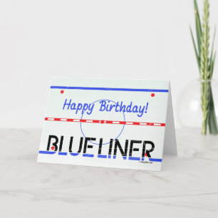 Birthday Blue Liner Hockey Wenskaart Kaart