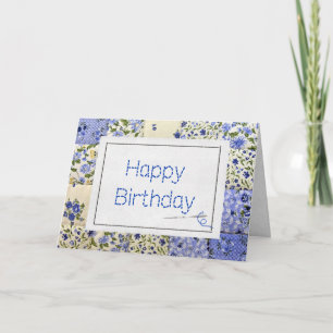 Birthday Blue Quilt met Needle Kaart