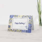Birthday Blue Quilt met Needle Kaart (Voorkant)
