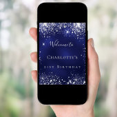 Birthday blue Silver Glitter welkom Perfect Poster