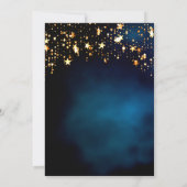 Birthday blue sky sterren goudroze roze floraal kaart (Achterkant)