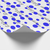 Birthday Blue Stippen op wit Cadeaupapier (Hoek)