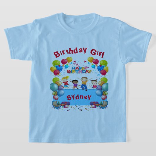 Birthday Blue Theme Kind T-shirt (Laagn)