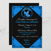 Birthday Blue Uitnodiging tot politieagent van de  (Voorkant / Achterkant)