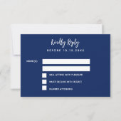 Birthday blue white confetti party RSVP (Voorkant)
