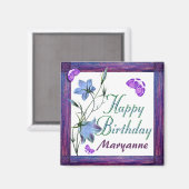 Birthday Bluebells and Butterflies Magnets Magneet (Voorkant / Achterkant)