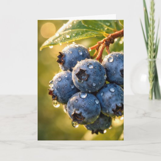 Birthday Blueberries with Raindrops Kaart (Voorkant)