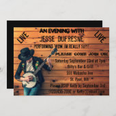 Birthday Blues Invitation Kaart (Voorkant / Achterkant)