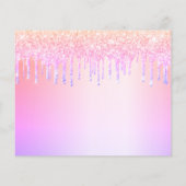 Birthday blush paarse glitter budget behalve datum flyer (Achterkant)