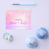 Birthday blush paarse glitter budget behalve datum flyer (Enkel)