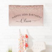 Birthday Blush Pink Rose Gold Glitter Girly Spandoek (Insitu)